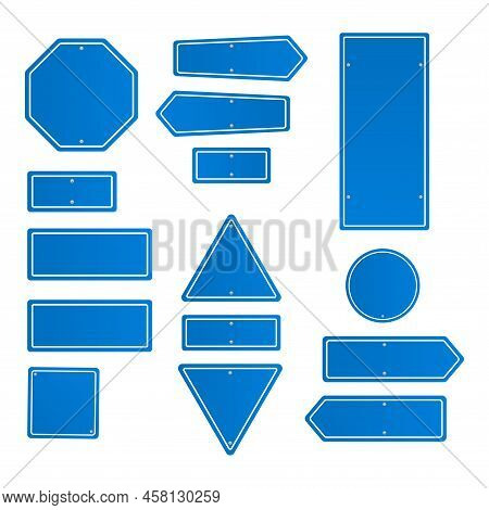 Blue Road Signs Blank. Modern Blue Road Signs Blank, Great Design For Any Purposes. Stock Image. Eps
