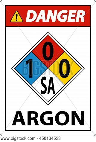 Nfpa Danger Argon 1-0-0-sa Sign On White Background