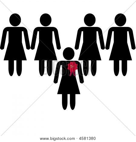 Cinque donne Silhouette - un vincitore