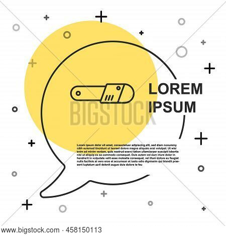 Black Line Chainsaw Icon Isolated On White Background. Random Dynamic Shapes. Vector