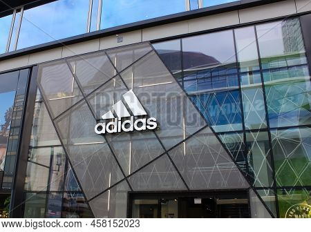 The Facade Of The Adidas Store In Frankfurt Am Main, Germany