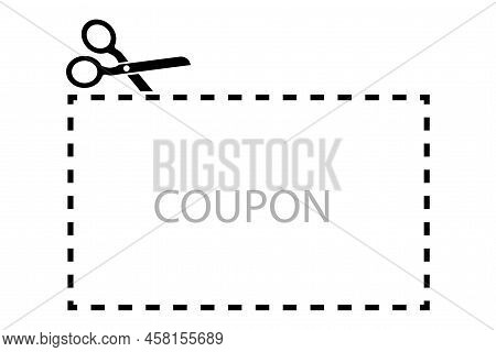 Paper Cut Set Scissors Cut Outline For Frame Print Design. Vector Illustration. Stock Image.