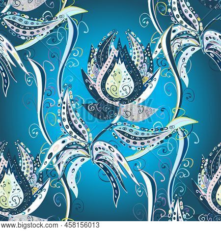 Floral Seamless Background For Textile Or Book Covers, Manufacturing, Wallpapers, Print, Gift Wrap A