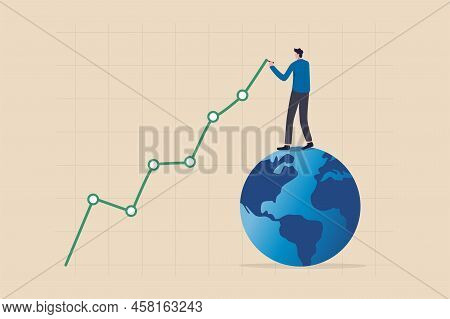 World Economic, Financial Statistics Or Investment Data, Global Stock Market Diagram Or Internationa