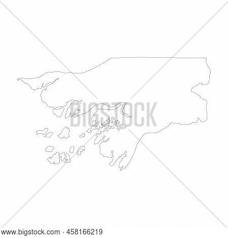 Guinea-bissau Country Thin Black Outline. High Detailed Map. Vector Illustration Isolated On White B