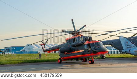 August 30, 2019, Moscow Region, Russia. Russian Multi-purpose Helicopter Mil Mi-8 Amtsh