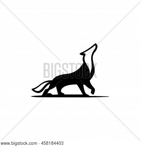 Silhouette Of The Wolf. The Wolf Logo Template Vector Icon Design
