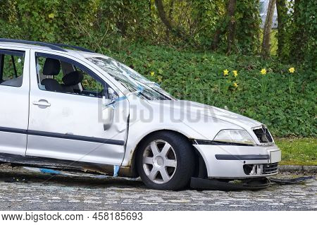 Car Vandalised And Abandoned In Rural Countryside