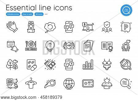 Tree, Skin Condition And Event Click Line Icons. Collection Of T-shirt, Food Delivery, Recovery Data