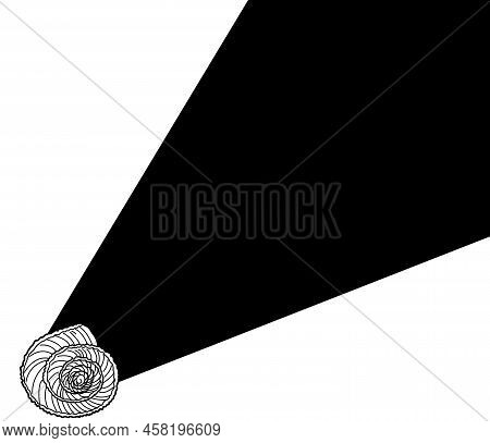 Little Spiral Shell And Black Area. Vector