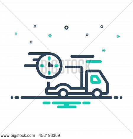 Mix Icon For Quick Fast Swift Rapid Speedy Instant Service Delivery Express Truck