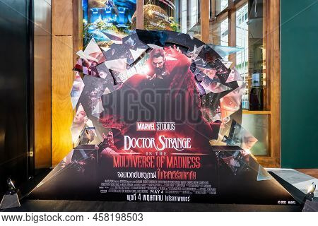 Bangkok, Thailand, 17 April 2022 - A Beautiful Standee Of A Movie Called Doctor Strange In The Multi