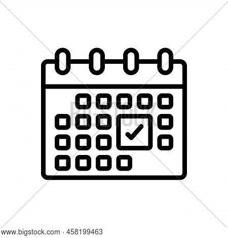 Black Line Icon For  Annual Yearly Per-annum Report Summary Timeline Schedule Appointment Calender
