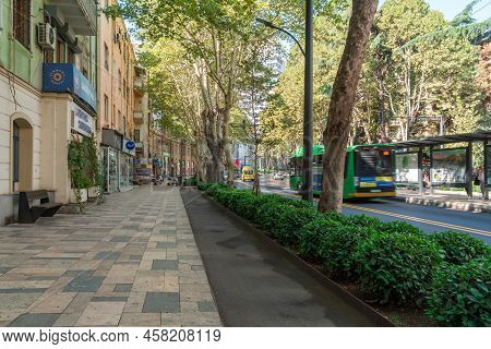 Tbilisi, Georgia - 18 September, 2021: Chavchavadze Avenue In Tbilisi