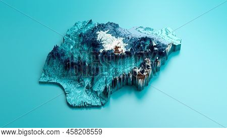 Topographic Nigeria Map Hypsometric Elevation Tint Spectral Shaded Relief Map 3d Illustration