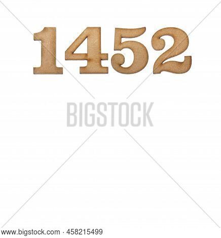 Number 1452 - Piece Of Wood Isolated On White Background