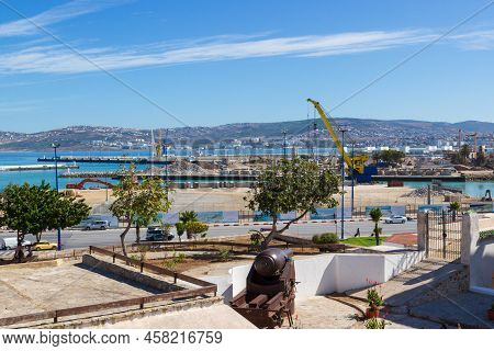 Tangier, Morocco - 17 October, 2019: View Of The Construction Site In The Port Of Tangier City On Th