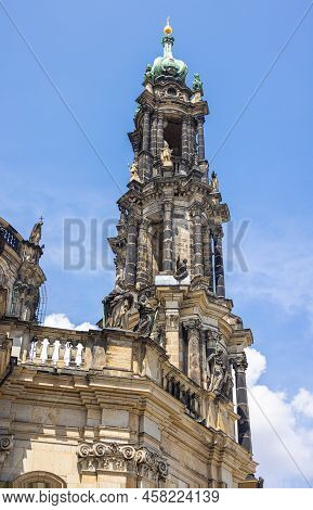 Dresden, Germany - June 28, 2022: Cathedral Sanctissimae Trinitatis Or Just Dresden Hofkirche. Alway