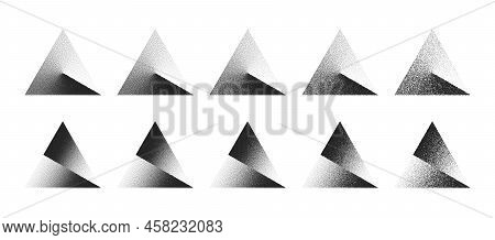 Clockwise Gradient And Shifted Triangle Abstract Shapes Vector Set In Different Variations Isolate O