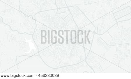 White And Light Grey Abha City Area Vector Background Map, Streets And Water Cartography Illustratio