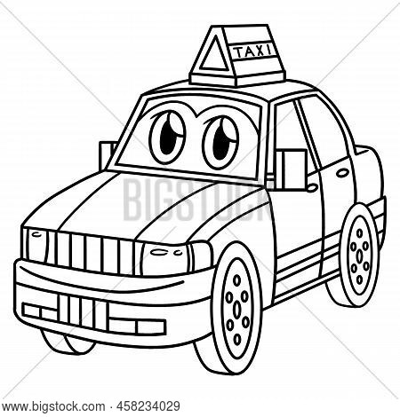 A Cute And Funny Coloring Page Of A Tax With The Face. Provides Hours Of Coloring Fun For Children. 