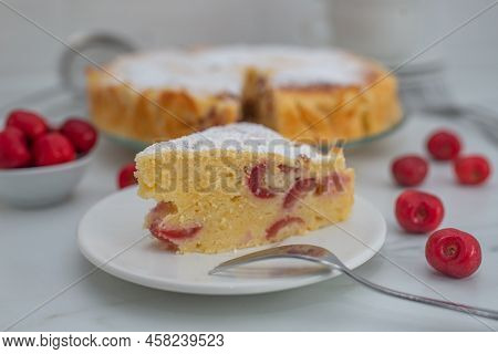 Sweet Home Made Cherry Vanilla Ricotta Cake