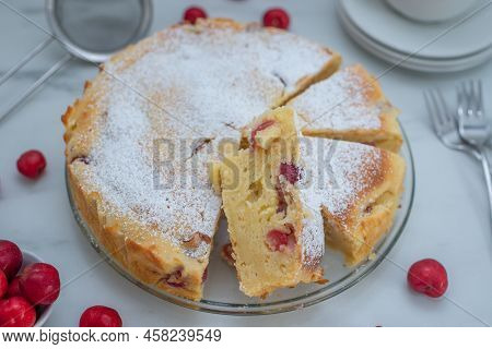 Sweet Home Made Cherry Vanilla Ricotta Cake