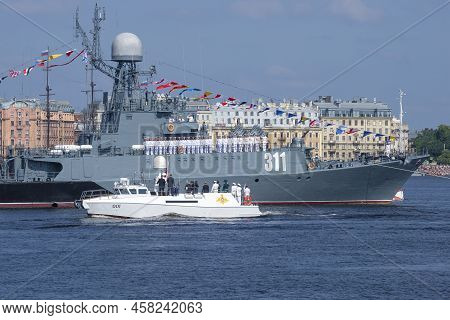 Saint Petersburg, Russia - July 29, 2018: Boat Of The Supreme Commander Of The Armed Forces Of The R