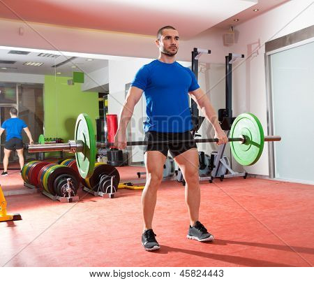 CrossFit Fitness Gym-Gewichtheben-Bar von starker Mann Training