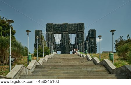 Tbilisi, Georgia- July 14 2022: Chronicle Of Georgia Located On A Small Hill On The Outskirts Of Tbi