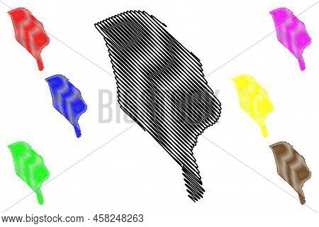 Naresland Island (kingdom Of Denmark, Greenland, North America) Map Vector Illustration, Scribble Sk