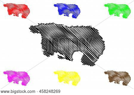 Navarino Island ( Republic Of Chile, South And Latin America) Map Vector Illustration, Scribble Sket
