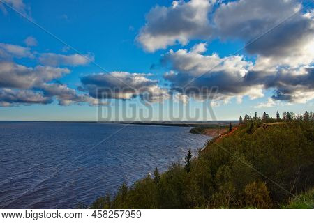 Russia. Vologda Region. Autumn Colors On The Southeastern Shore Of Lake Onega Near The Mouth Of The 
