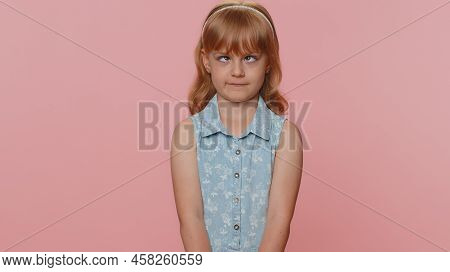 Funny Amusing Preteen Child Girl Kid Making Playful Silly Facial Expressions And Grimacing, Fooling 