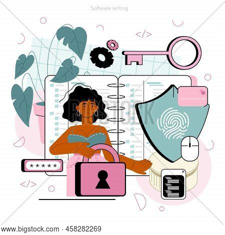 Cyber Or Web Security Specialist. Digital Data Protection And Database