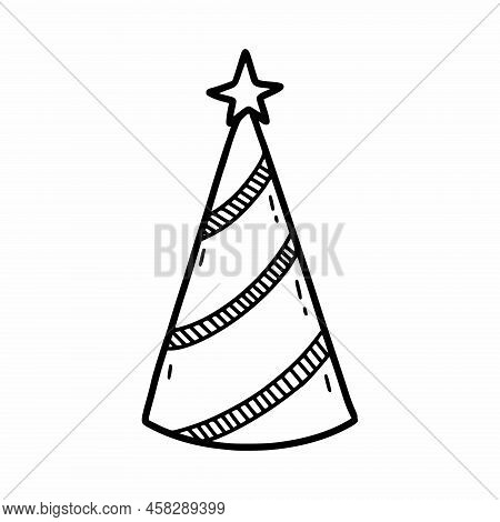 Cap For Holiday. Birthday. Vector Illustration Of Doodles. Sketch.