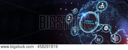 Internet Marketing Digital Online Advertising Automation. Business, Technology, Internet And Network