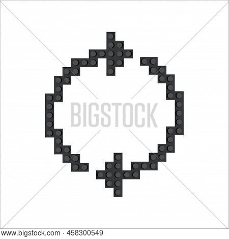 Returned Arrows Icon. On A White Background. Made From The Constructor