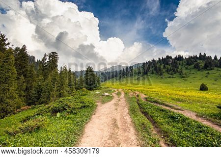 Picturesque Landscape In Mountains Of Almaty In Ile Alatau National Park