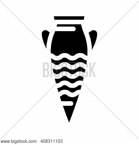 Earthenware Amphora Glyph Icon Vector. Earthenware Amphora Sign. Isolated Symbol Illustration