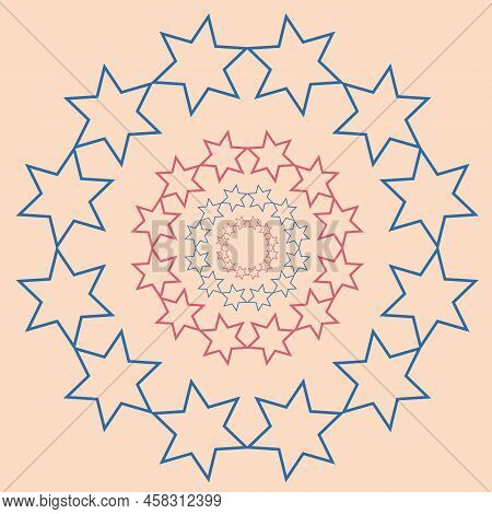Star Mandala Symbol Icon Vector Illustration For Design Effect Opt Art