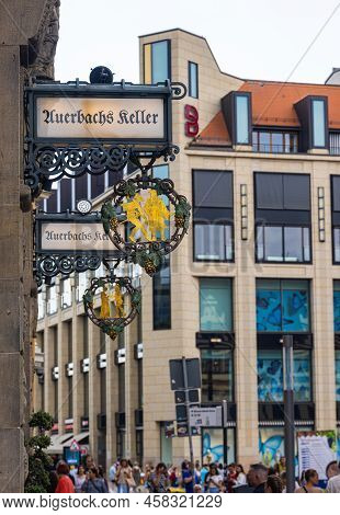 Leipzig, Germany - June 25, 2022: Entrance To The Mädlerpassage With Probably The Most Famous Restau