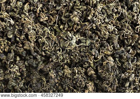 Dry Gynostemma Pentaphyllum Leaf Blackground. Jiaogulan Or Miracle Grass. Chinese Herbal Tea. Top Vi