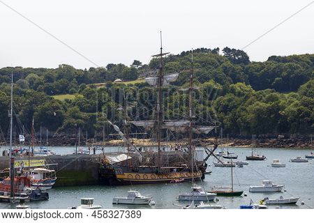 Douarnenez, France - July 17 2022: The Frigate Shtandart (russian: Штандартъ) Is Modern Replica Of T