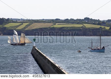 Douarnenez, France - July 17 2022: La Cancalaise And The André-yvette Entering The Port Of Rosmeur D