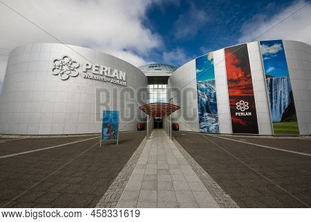 Reykjavik, Iceland - July 4, 2022 Closeup Of The Perlan Is A Prominent Landmark, Originally Hot Wate