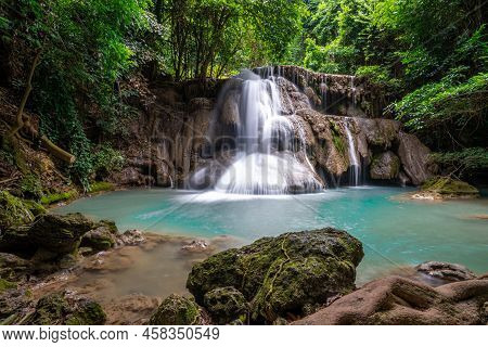 Huai Mae Khamin Waterfall Third Floor,landscape Photo, Huai Mae Khamin Waterfall Srinakarin National