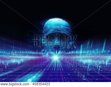 Digital Human Hacker Represent  Danger Of Cyber Criminal,hacker And Ransomeware 3dillustration