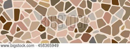 Light Brown Seamless Pebble Mosaic Organic Floor Pattern