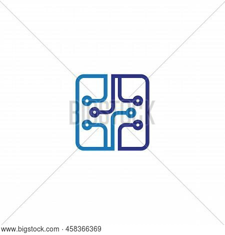 Technology - vector logo template for corporate identity. Abstract chip sign. Network, internet technology concept illustration